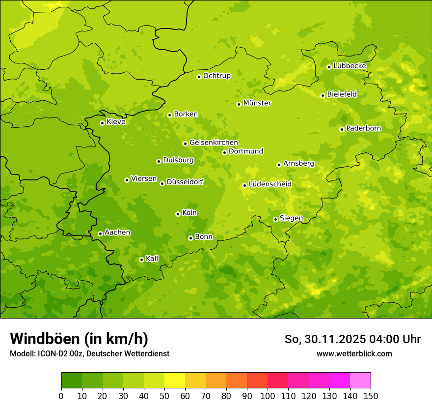 Modellkarten Windgeschwindigkeit
