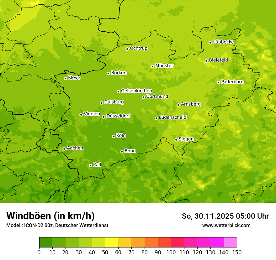 Modellkarten Windgeschwindigkeit