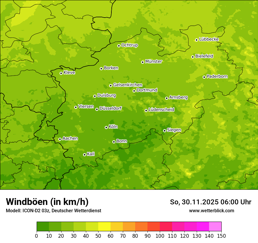 Modellkarten Windgeschwindigkeit