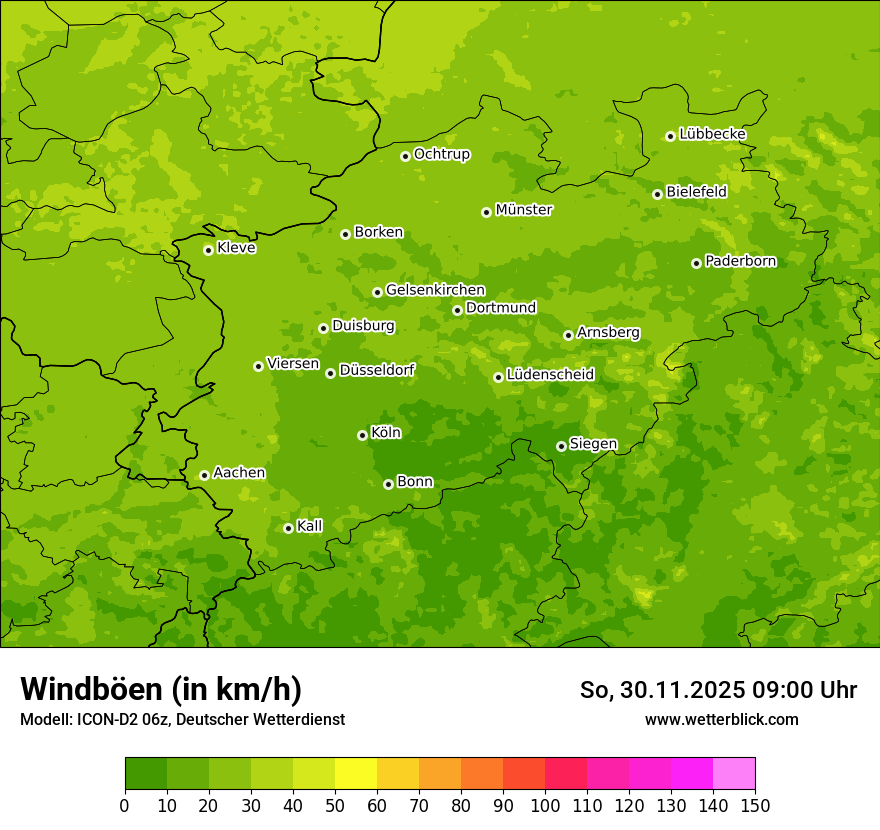 Modellkarten Windgeschwindigkeit