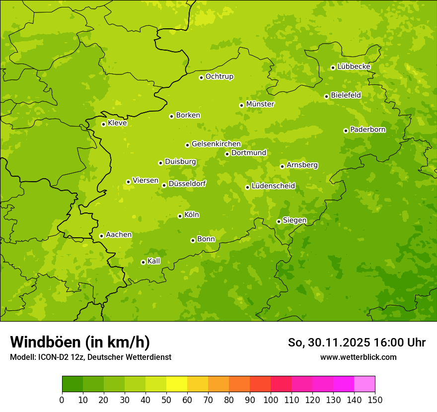Modellkarten Windgeschwindigkeit