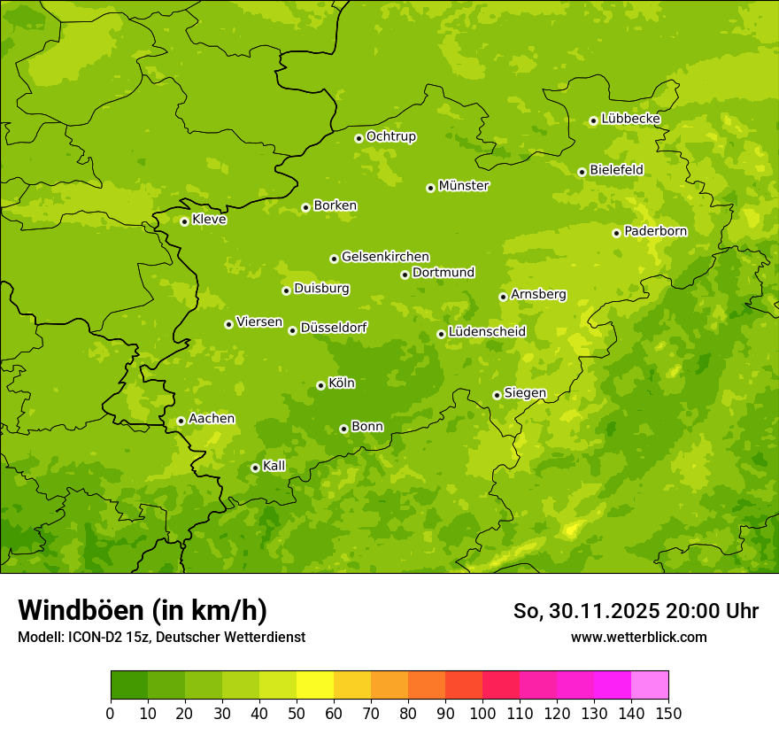 Modellkarten Windgeschwindigkeit