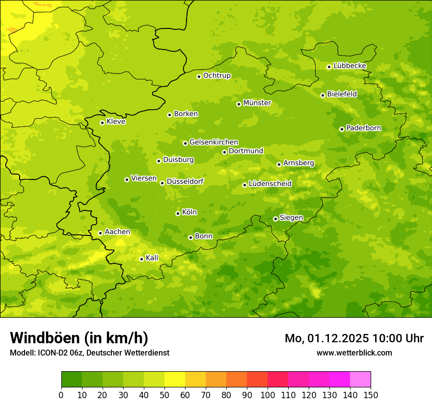 Modellkarten Windgeschwindigkeit