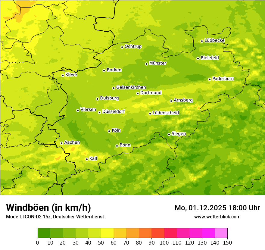 Modellkarten Windgeschwindigkeit