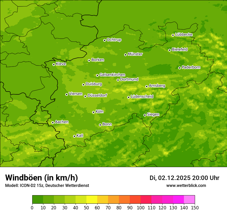 Modellkarten Windgeschwindigkeit