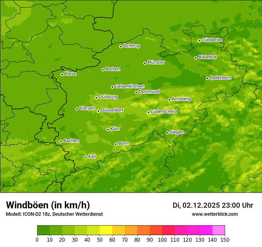 Modellkarten Windgeschwindigkeit