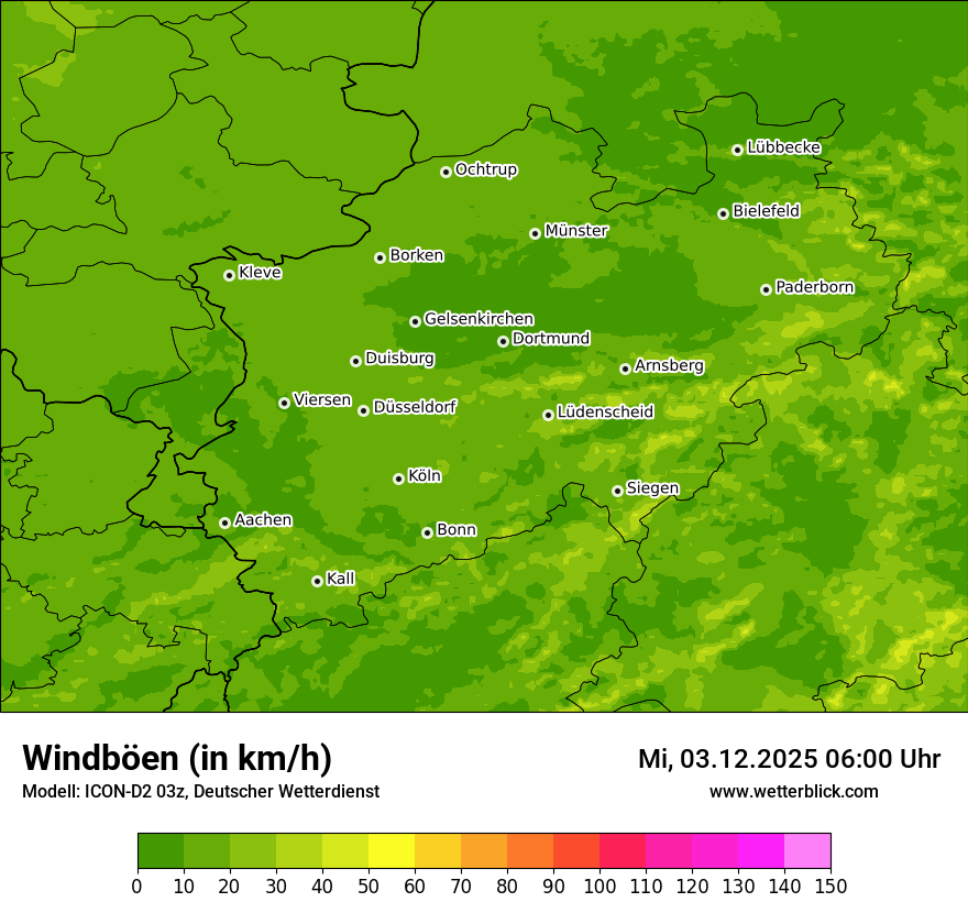 Modellkarten Windgeschwindigkeit