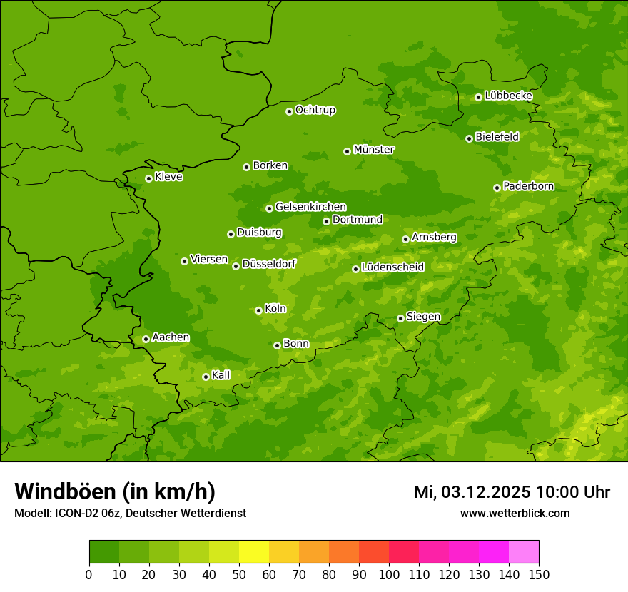 Modellkarten Windgeschwindigkeit