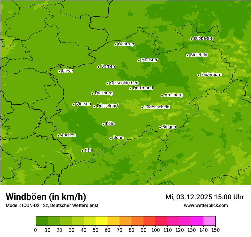 Modellkarten Windgeschwindigkeit