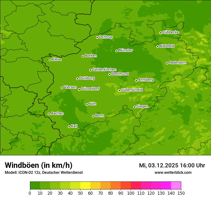 Modellkarten Windgeschwindigkeit