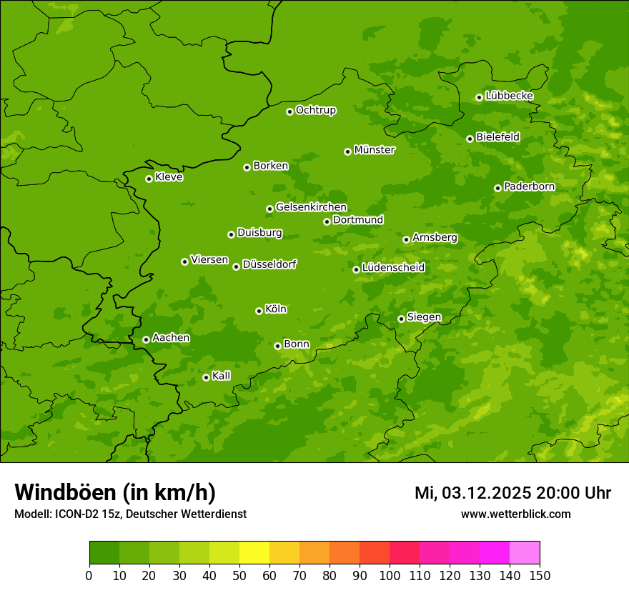 Modellkarten Windgeschwindigkeit
