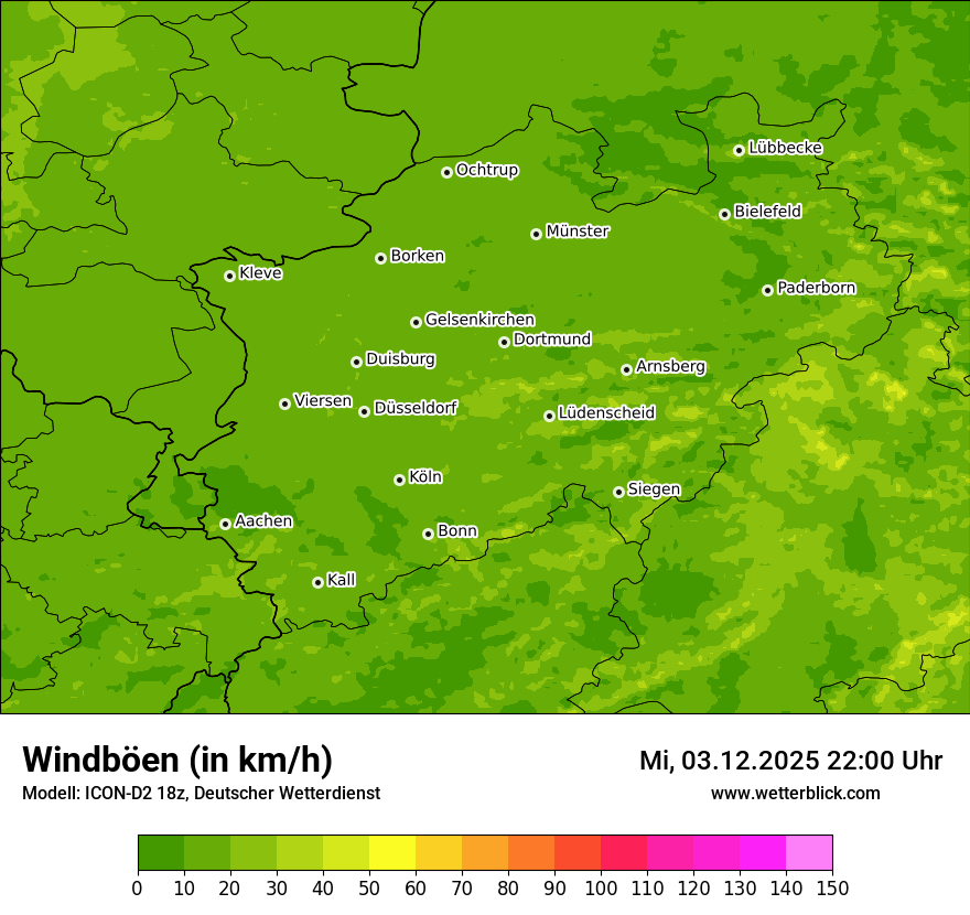 Modellkarten Windgeschwindigkeit