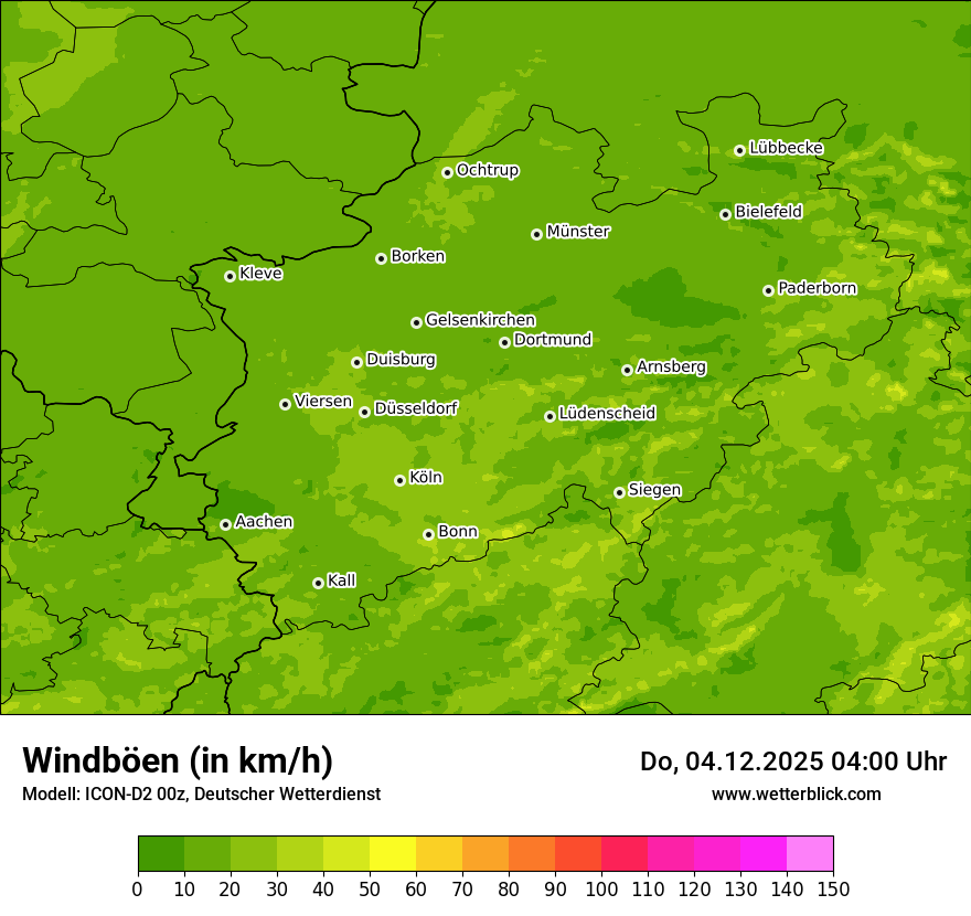 Modellkarten Windgeschwindigkeit
