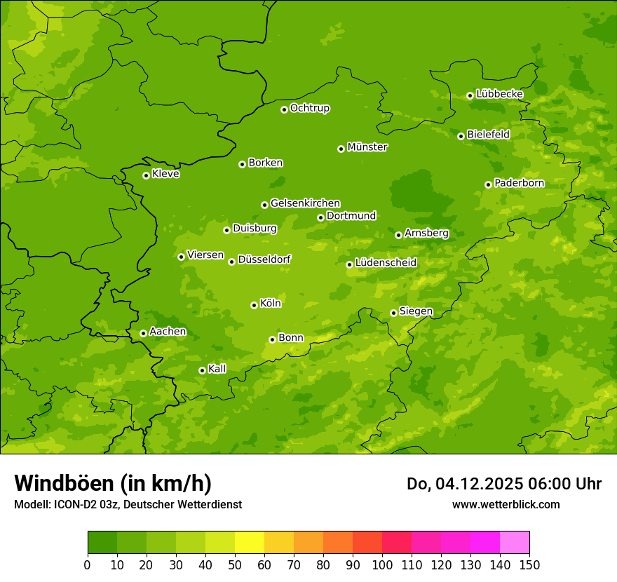Modellkarten Windgeschwindigkeit
