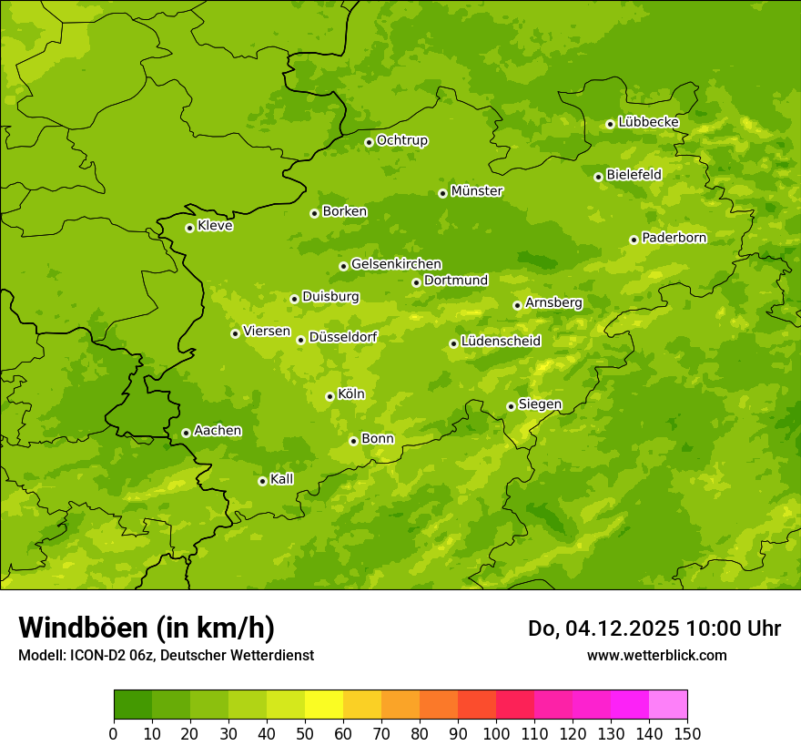 Modellkarten Windgeschwindigkeit