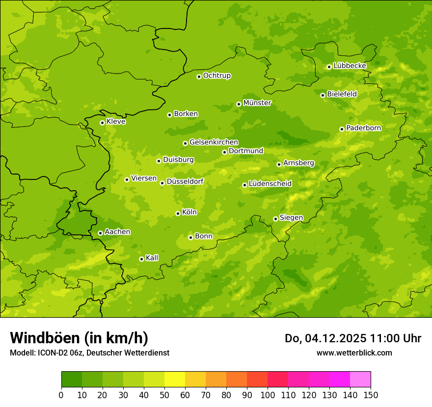 Modellkarten Windgeschwindigkeit