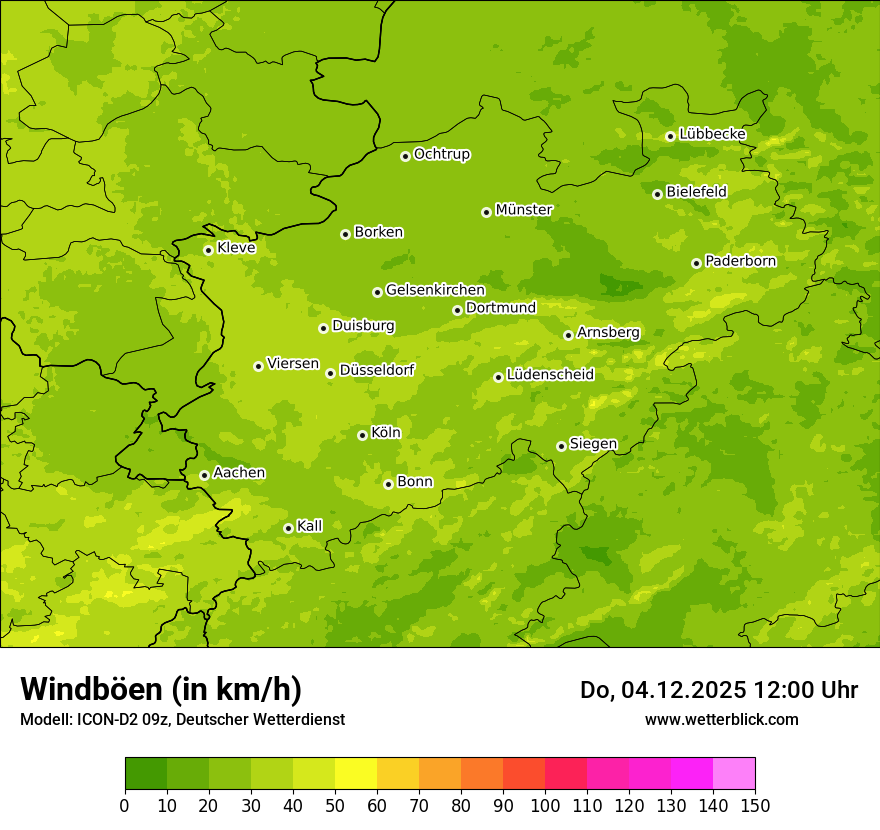 Modellkarten Windgeschwindigkeit