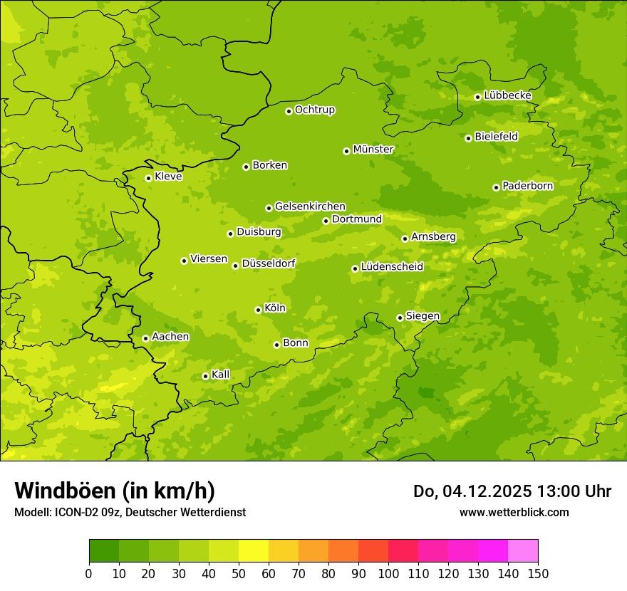 Modellkarten Windgeschwindigkeit