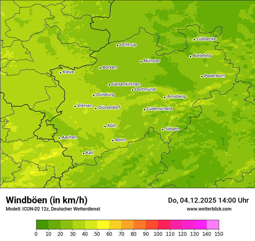 Modellkarten Windgeschwindigkeit