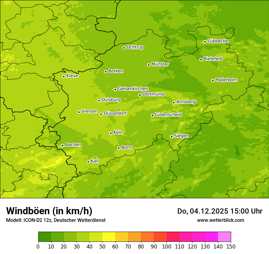 Modellkarten Windgeschwindigkeit
