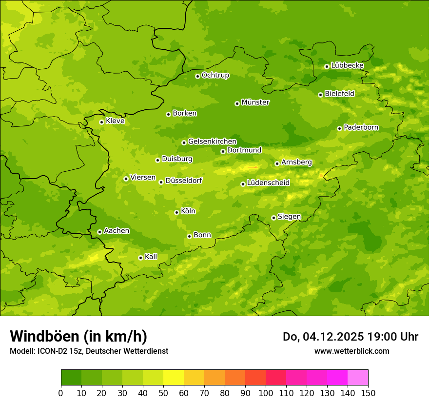 Modellkarten Windgeschwindigkeit