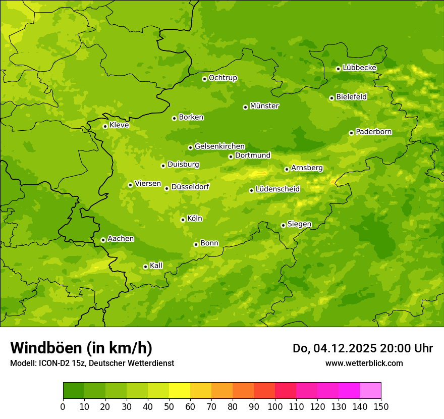 Modellkarten Windgeschwindigkeit
