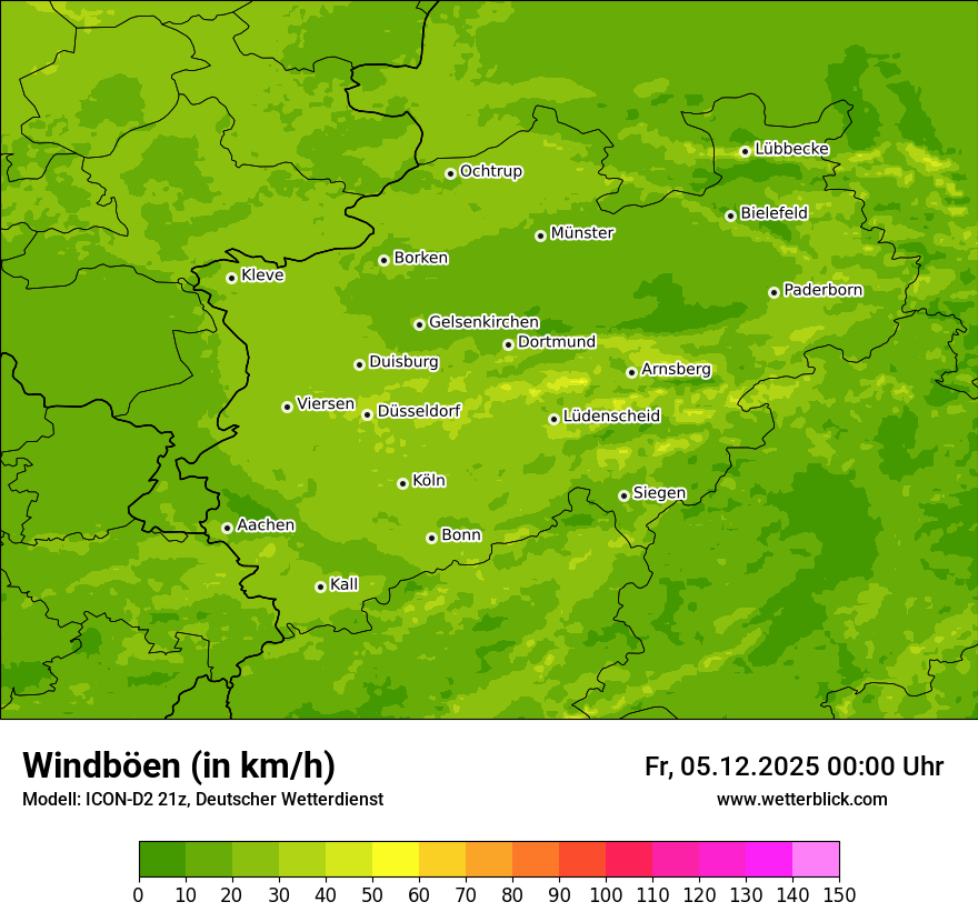 Modellkarten Windgeschwindigkeit