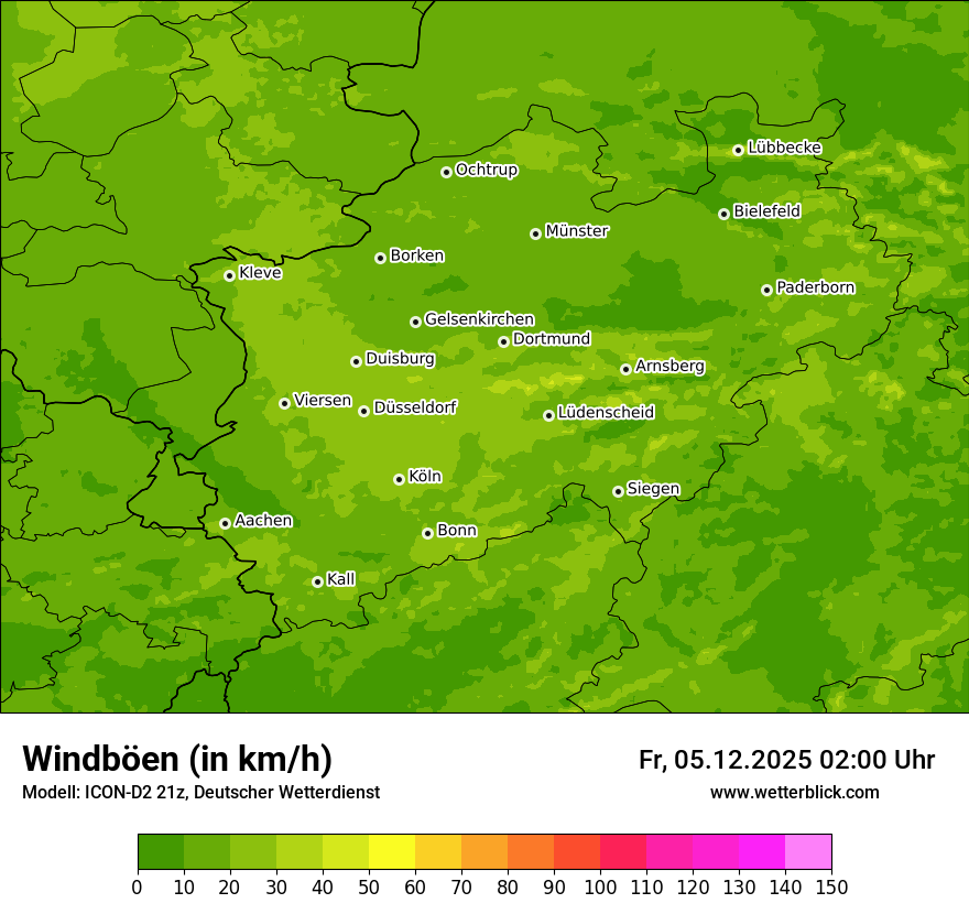 Modellkarten Windgeschwindigkeit