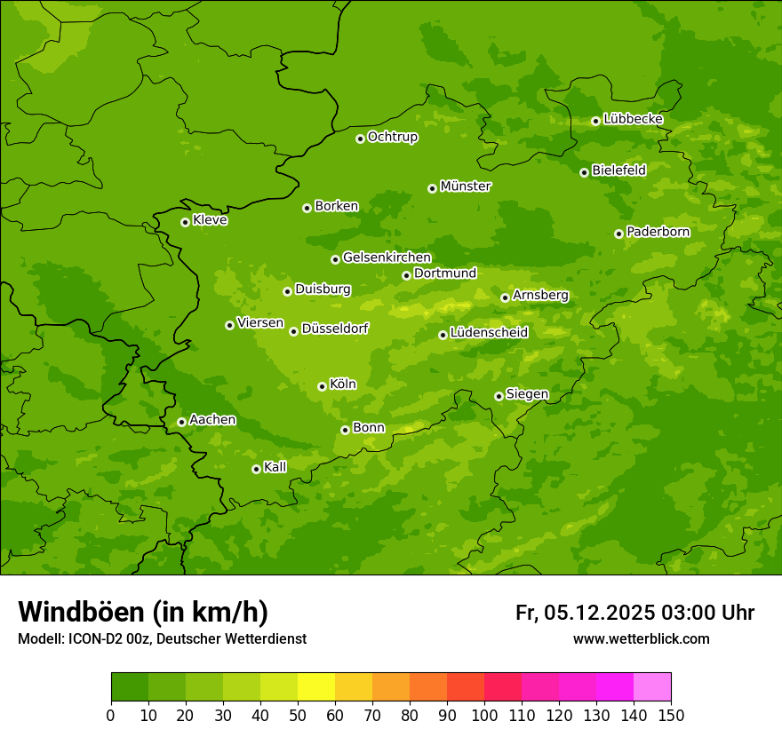 Modellkarten Windgeschwindigkeit
