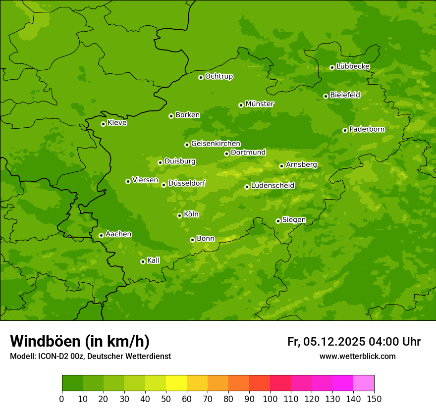 Modellkarten Windgeschwindigkeit