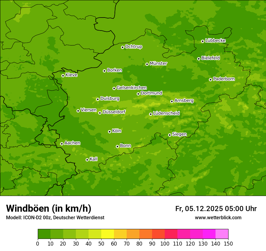 Modellkarten Windgeschwindigkeit