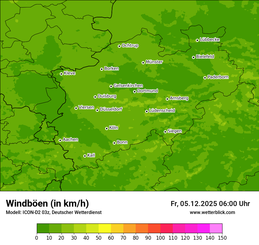 Modellkarten Windgeschwindigkeit
