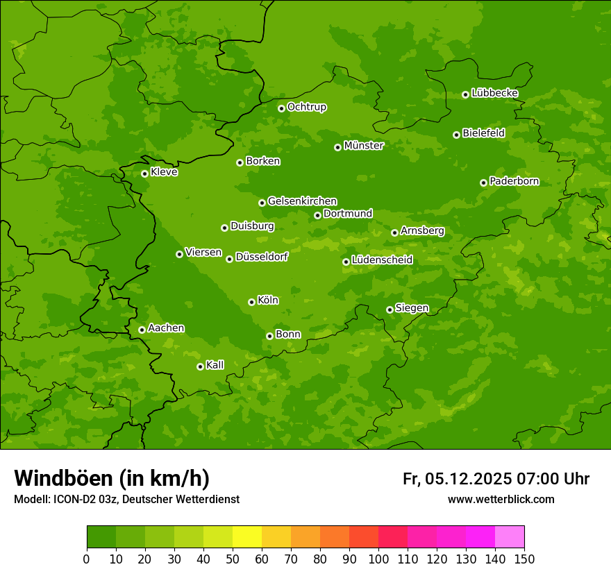 Modellkarten Windgeschwindigkeit