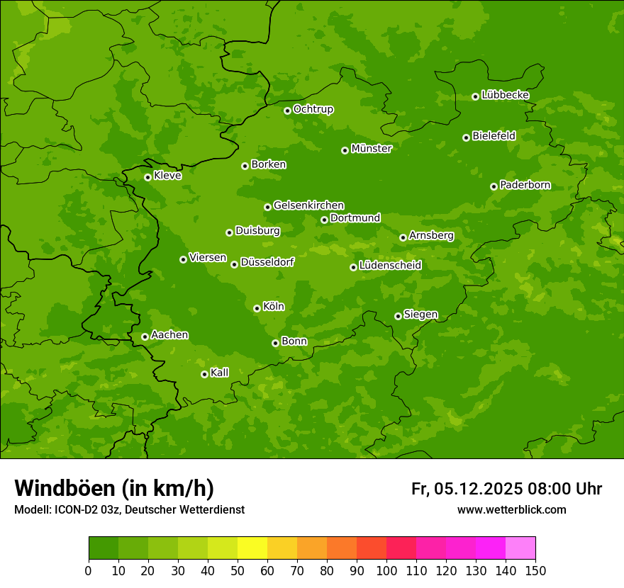 Modellkarten Windgeschwindigkeit