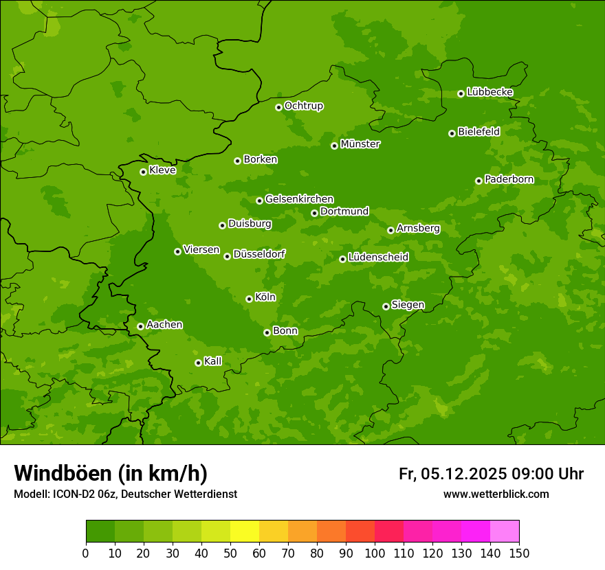 Modellkarten Windgeschwindigkeit
