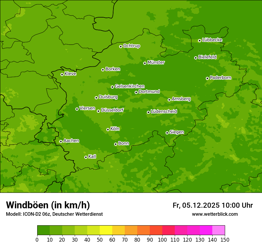 Modellkarten Windgeschwindigkeit