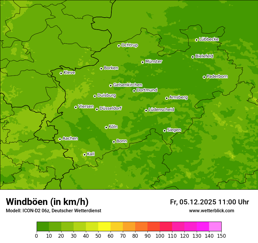 Modellkarten Windgeschwindigkeit