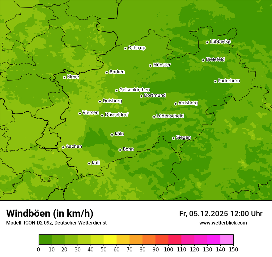 Modellkarten Windgeschwindigkeit