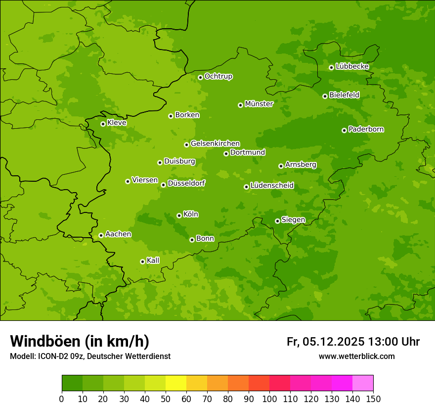 Modellkarten Windgeschwindigkeit