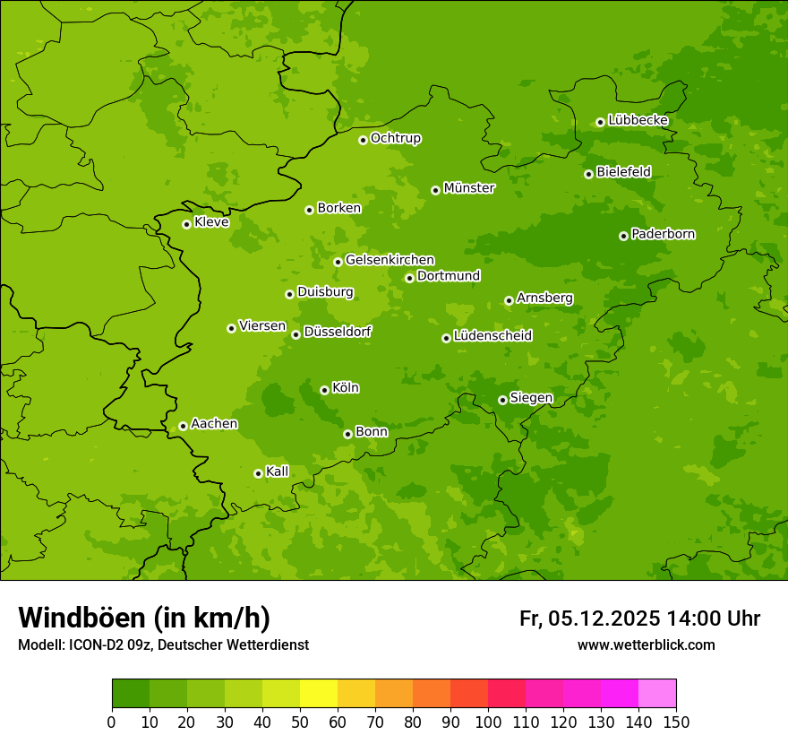 Modellkarten Windgeschwindigkeit