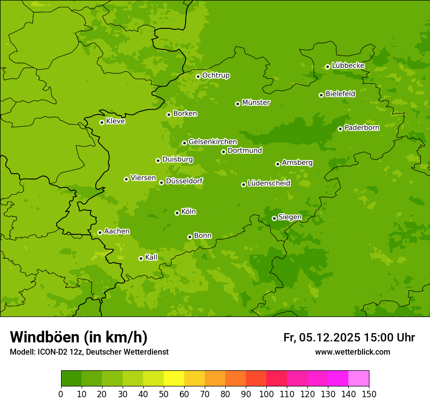 Modellkarten Windgeschwindigkeit