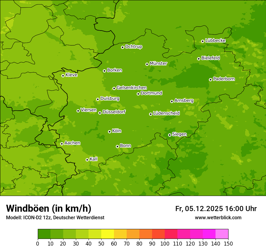 Modellkarten Windgeschwindigkeit