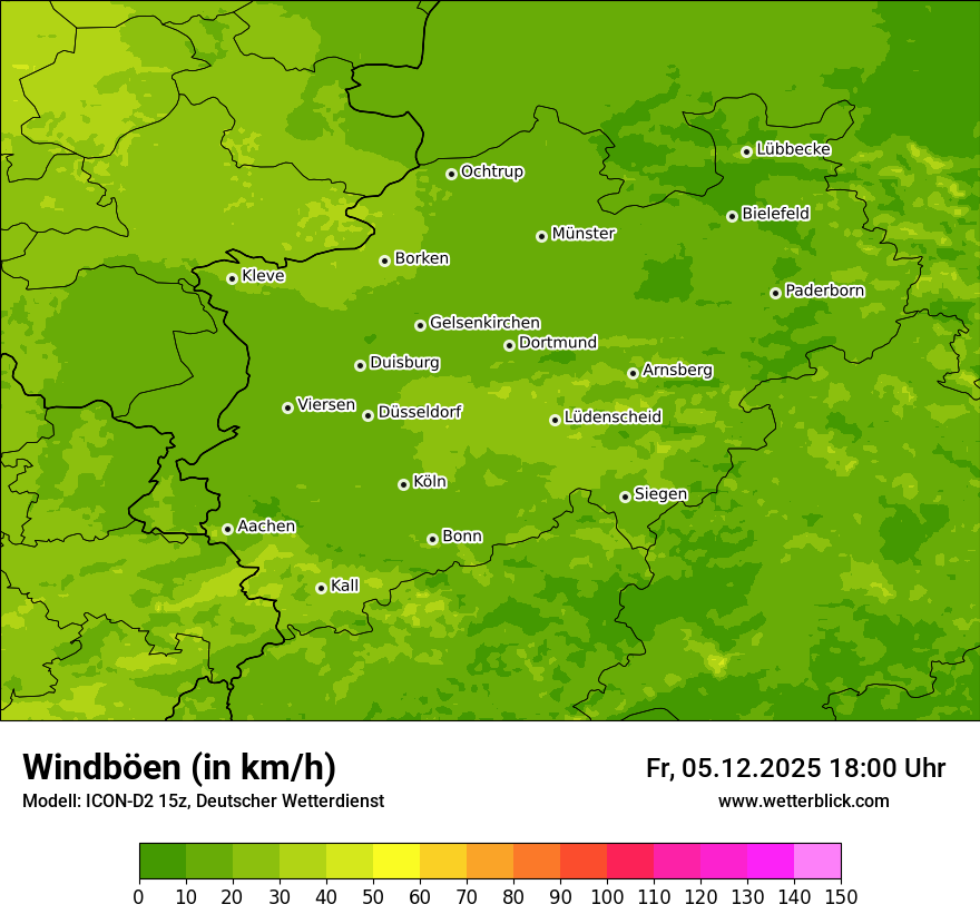 Modellkarten Windgeschwindigkeit