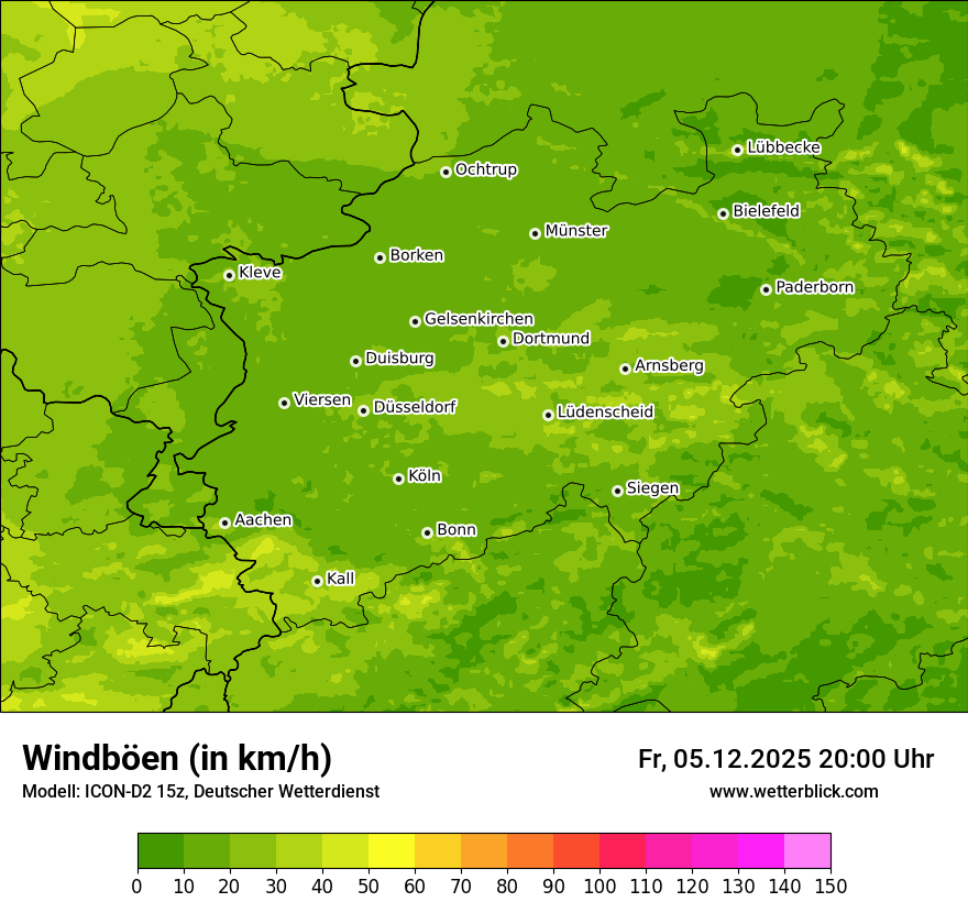 Modellkarten Windgeschwindigkeit