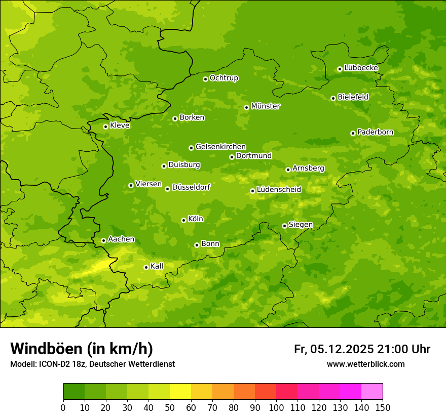 Modellkarten Windgeschwindigkeit