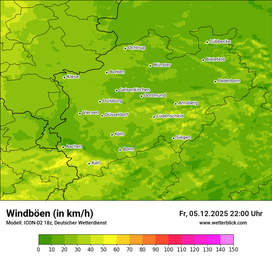 Modellkarten Windgeschwindigkeit