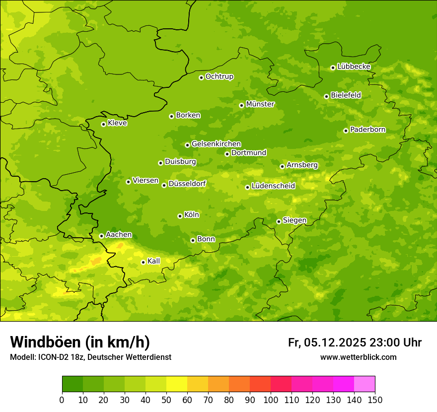 Modellkarten Windgeschwindigkeit