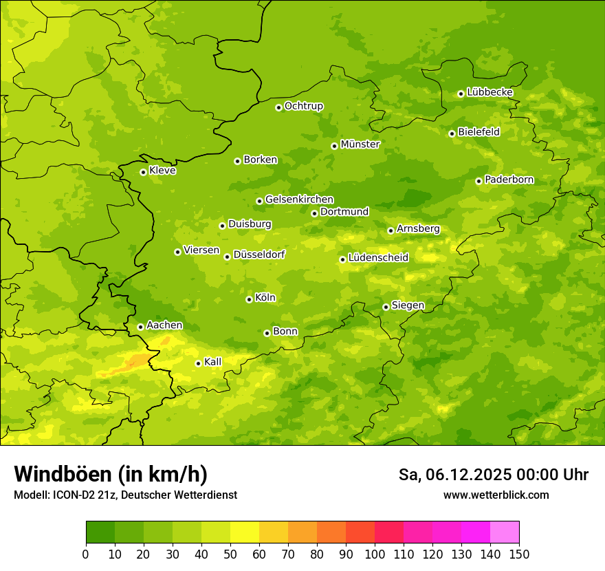 Modellkarten Windgeschwindigkeit