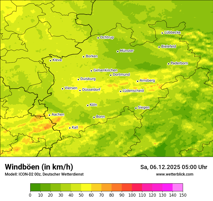Modellkarten Windgeschwindigkeit