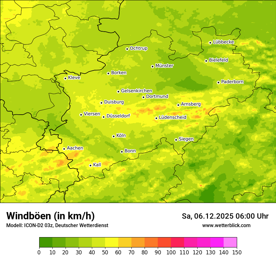 Modellkarten Windgeschwindigkeit
